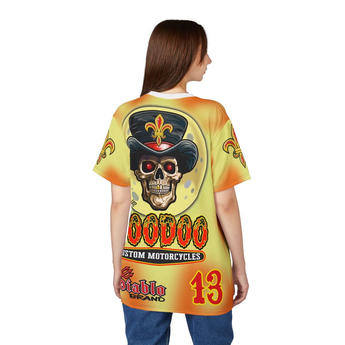 Voodoo Custom Motorcycles HIVIZ TYE DYE BLAST SUPER RIDING TEE - Look Cool, Ride Cool jn our Finest Biker Riding Tee