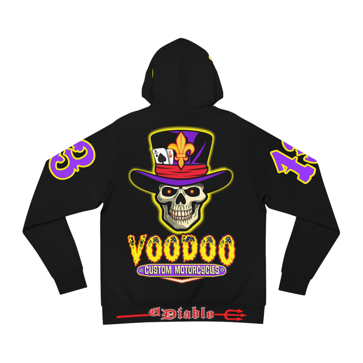 HoodZ VooDoo Custom Motorcycles Mardi Gras  Pullover Hoodie