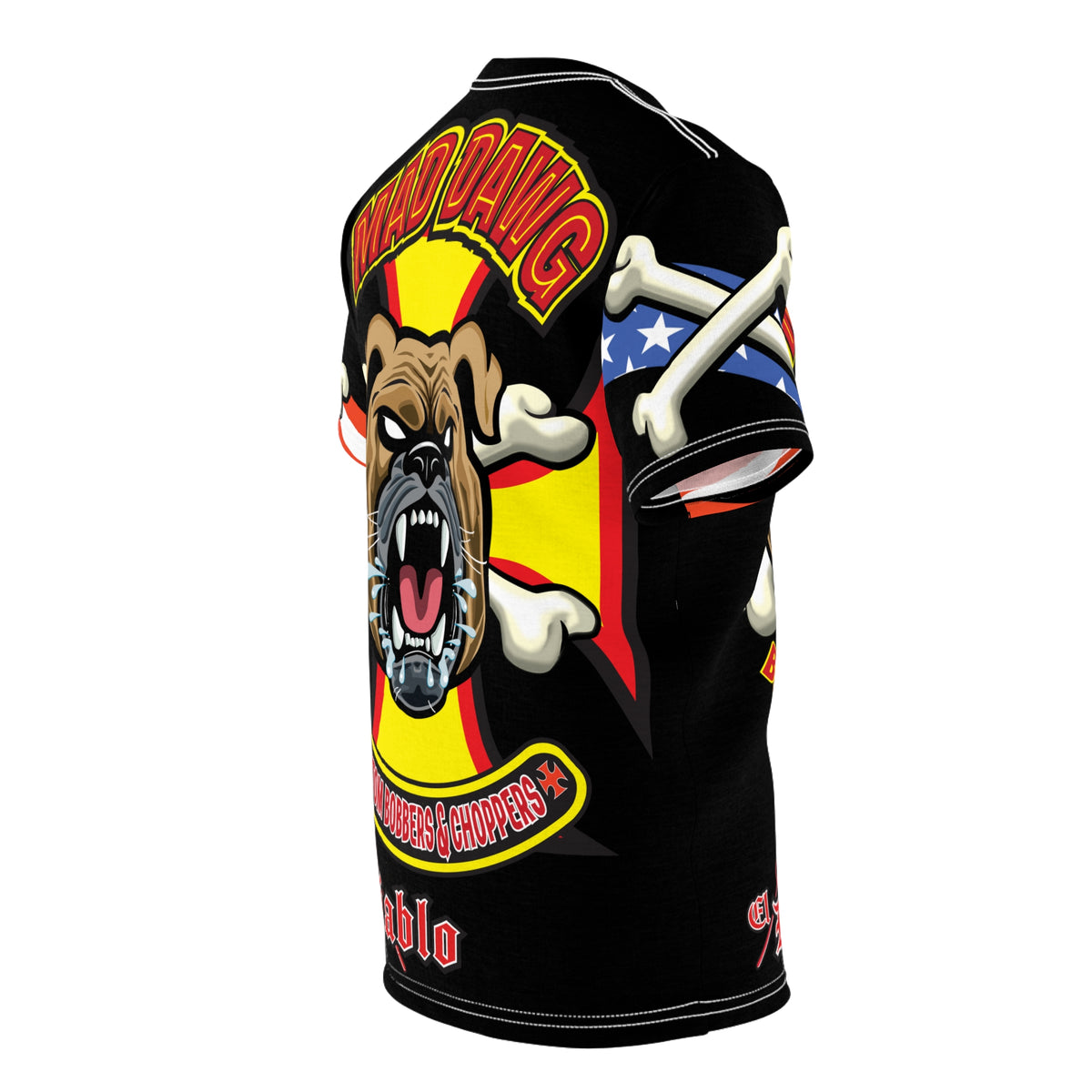 Mad Dawg Customs Americana, Edgy Motorcycle Apparel, HiViz Custom Riding TEE, Rebel Fashion, Biker Style