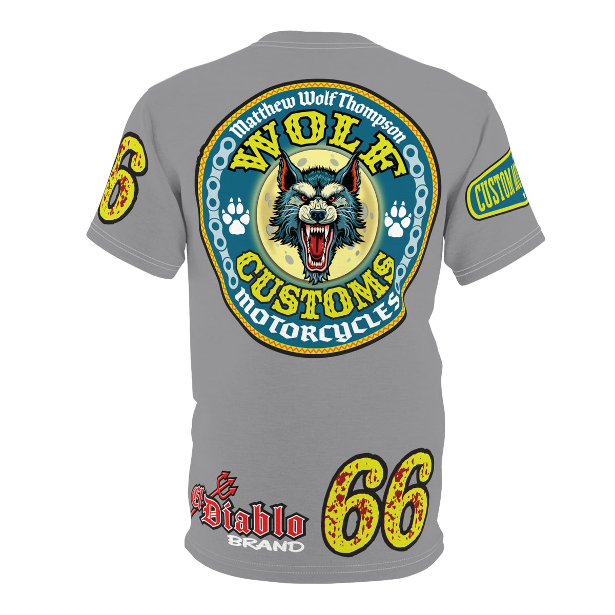 MWT Wolf Customs '66 Graphic Super  Tee — Retro Motorcycle Club Shirt The Best Biker Riding Tee EVER !!!