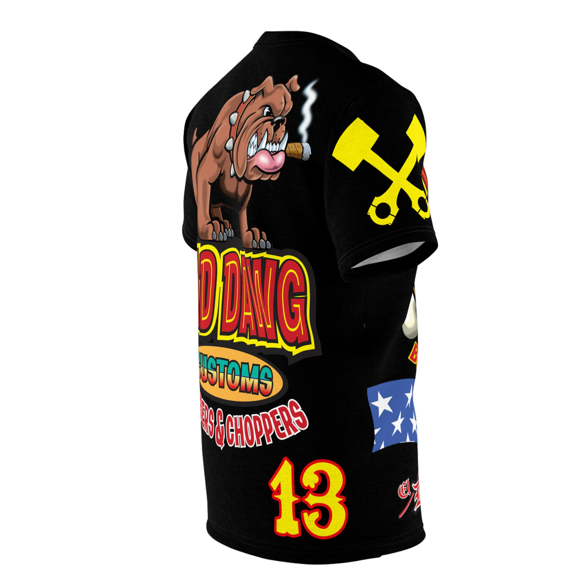 Mad Dawg Customs HiViz Americana - Motorcycle Riders Super Tee