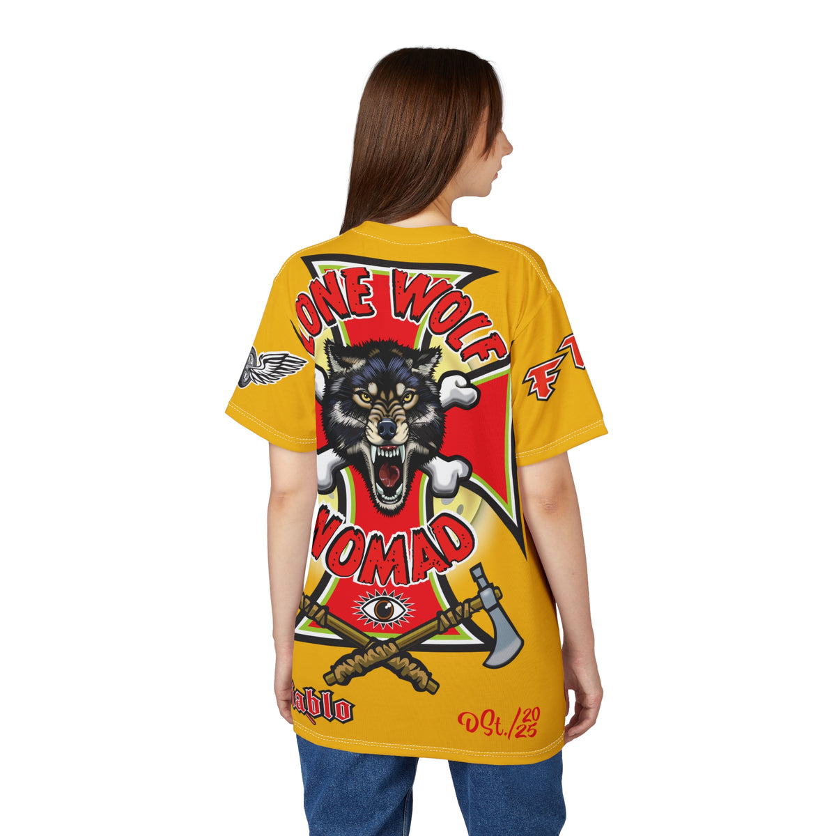 Lone Wolf Nomad HiViz Super Tee - For The Independent No Club Bikers For Life