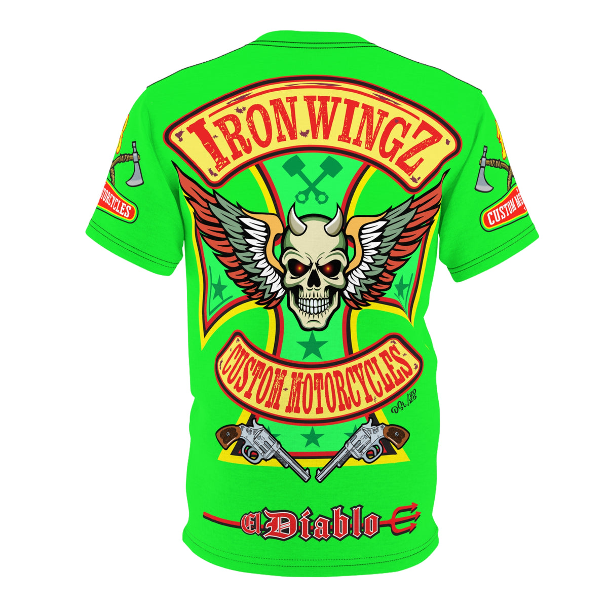 Very Special Iron Wingz Garage HiViZ  Lumina Motorcycle Rider Super Tee