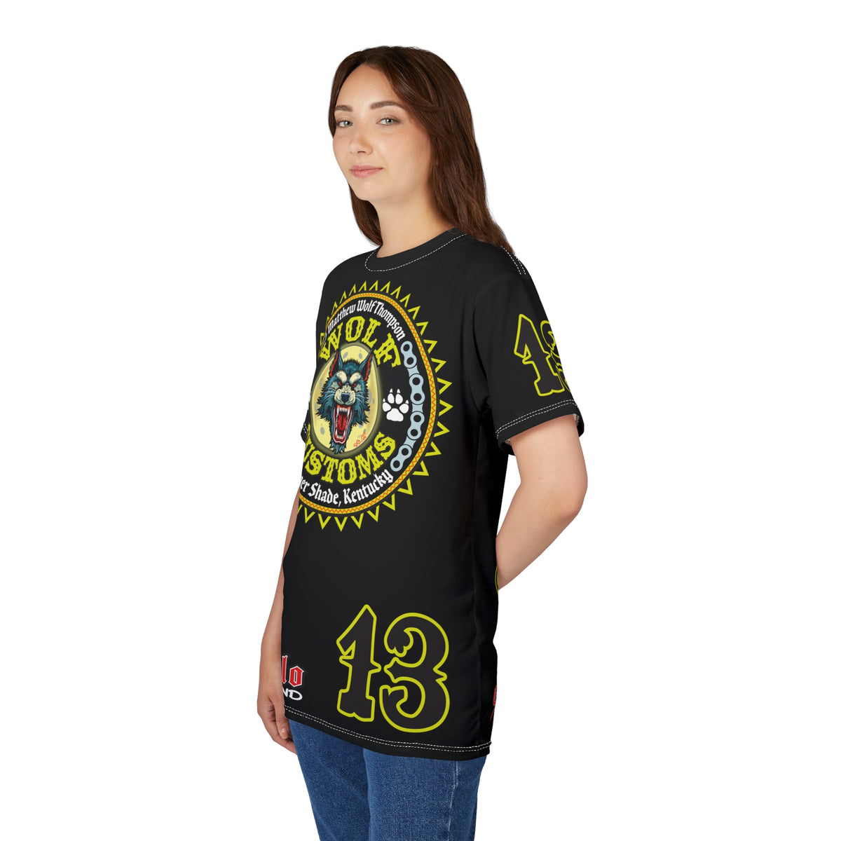 MWT Wolf Customs with HiViz Graphics Super Tee — Retro Motorcycle Club Shirt, The Best Biker Riding Tee EVER !!!