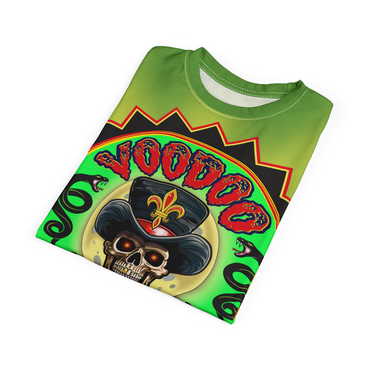 Voodoo Custom Motorcycles Unisex Tee - Edgy Tie Dye Skull Design for Bikers
