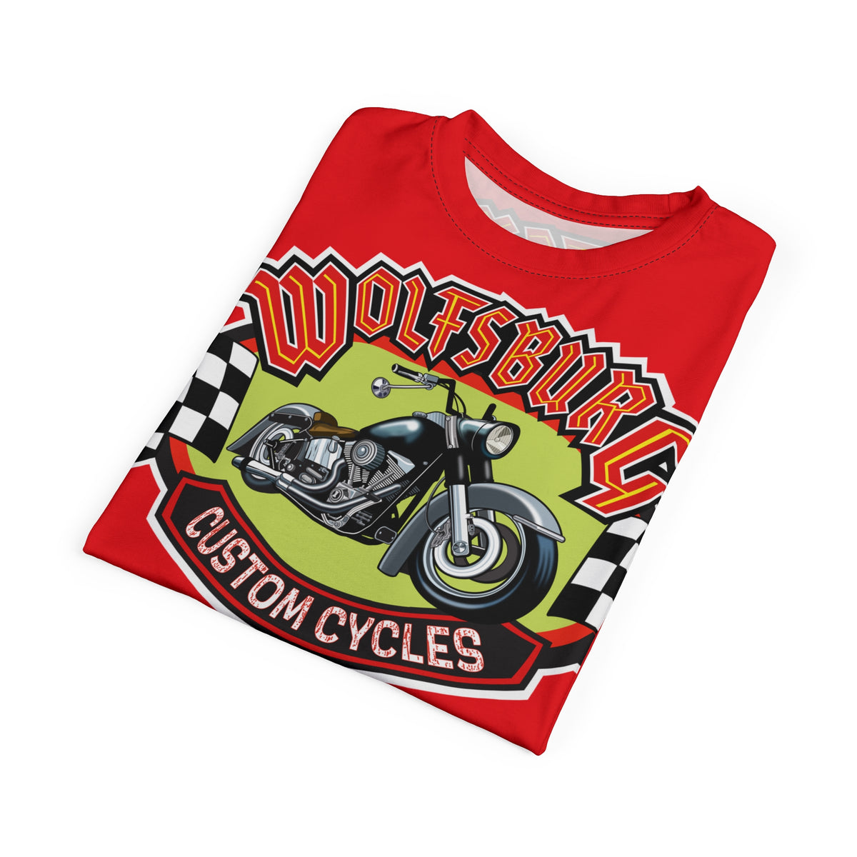Wolfsburg Custom Cycles HiViz High Comfort Motorcycle Riders Super Tee