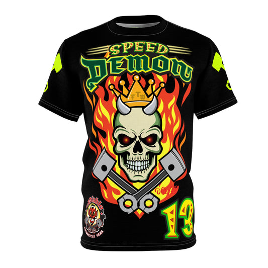 Speed Demon Hellfire HiViz Super Tee - THE Perfect Motorcycle Riding Tee - High Comfort & Perfect Fit Super Tee