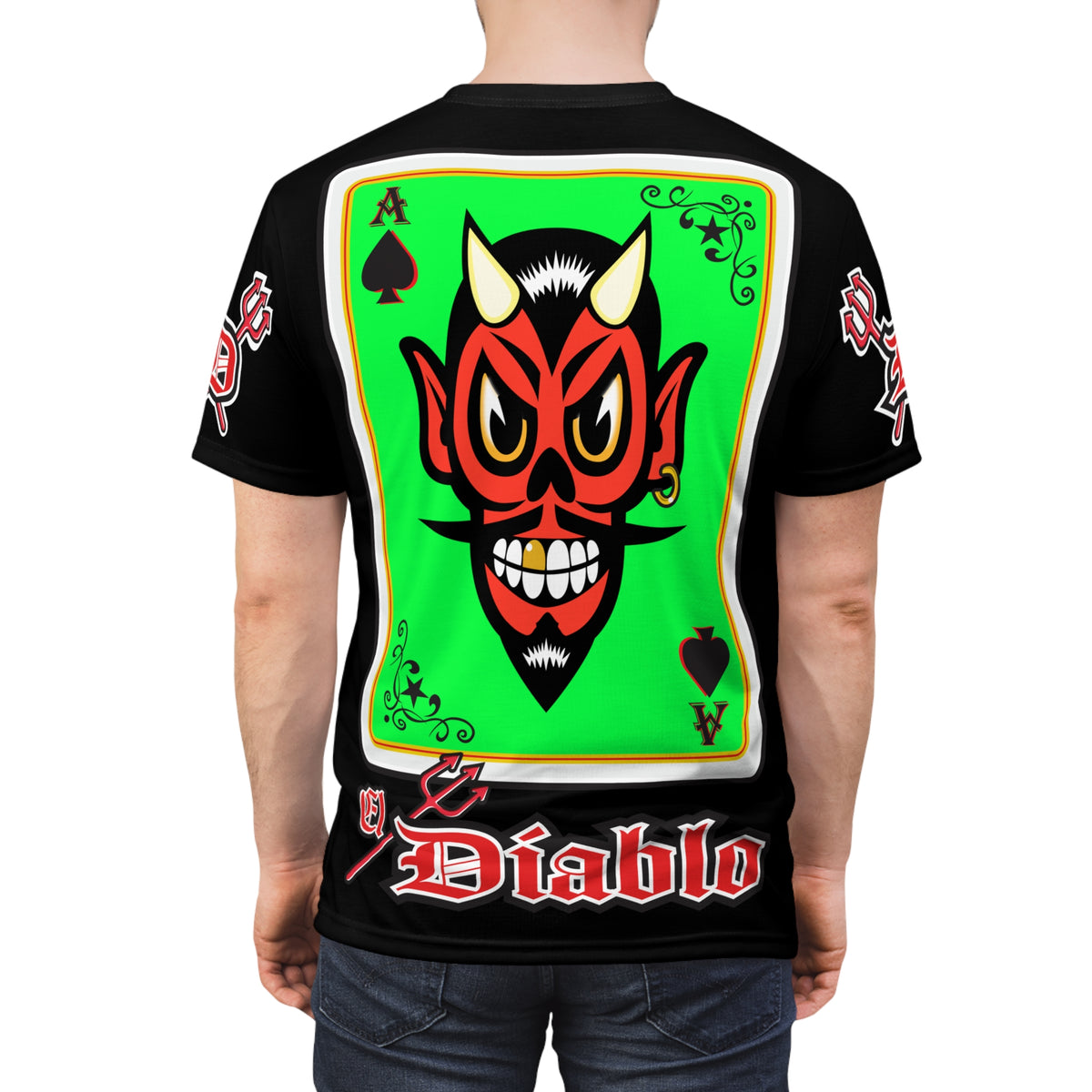 El Diablo Night Ryder HiViz Super Tee, Huge HiViz Back Graphic, See & be seen !!!