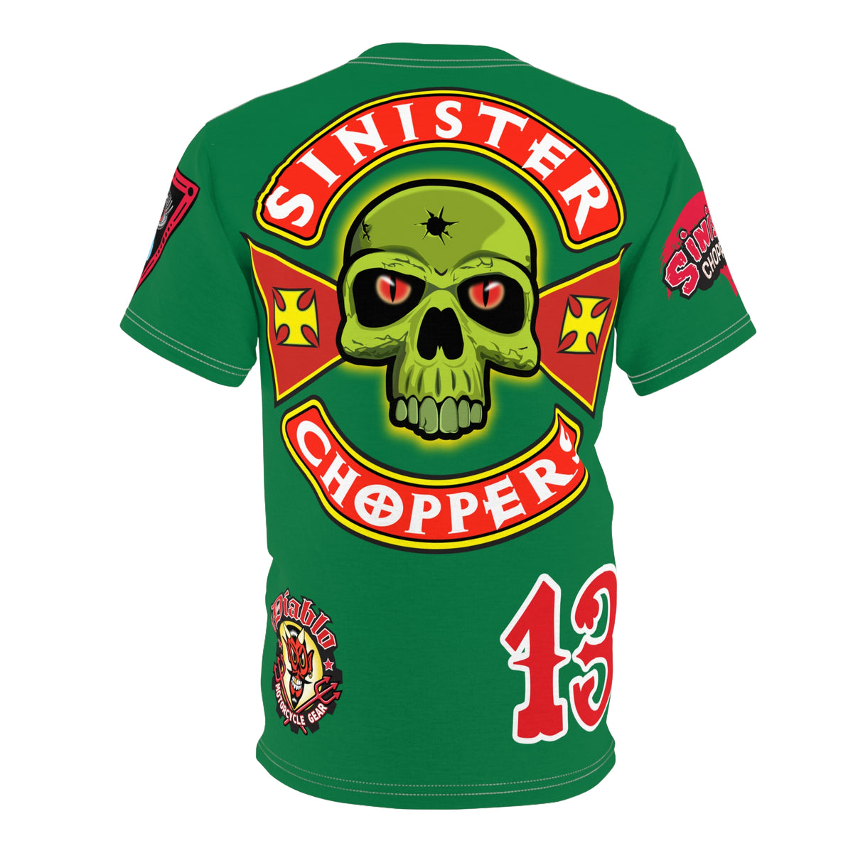 Sinister Choppers  Custom Designed Hunter Green HiViz Super Tee
