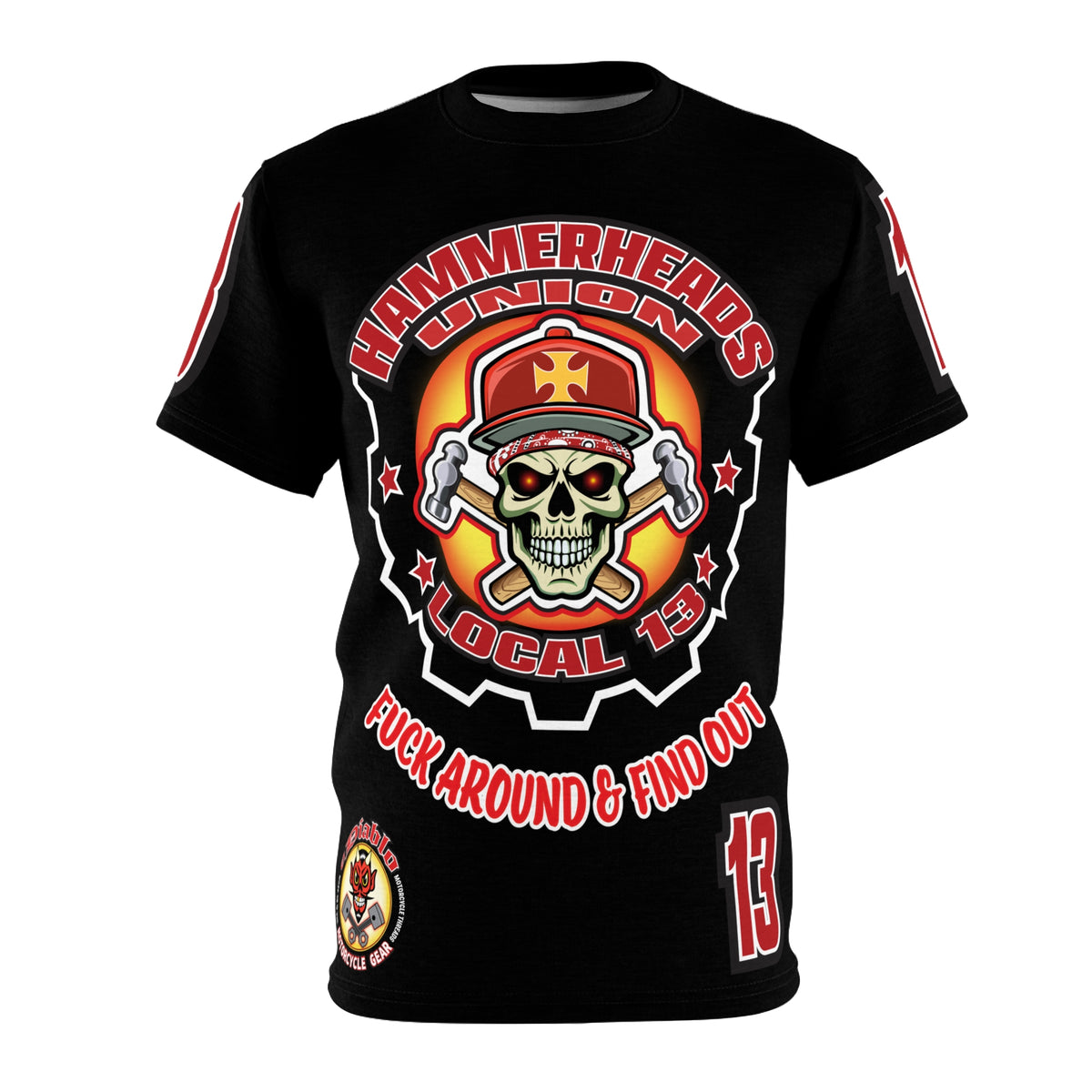 Hammerheads Union Local 13 - Custom Motorcycle Riding Tee Shirt _ Super Comfort and Fit