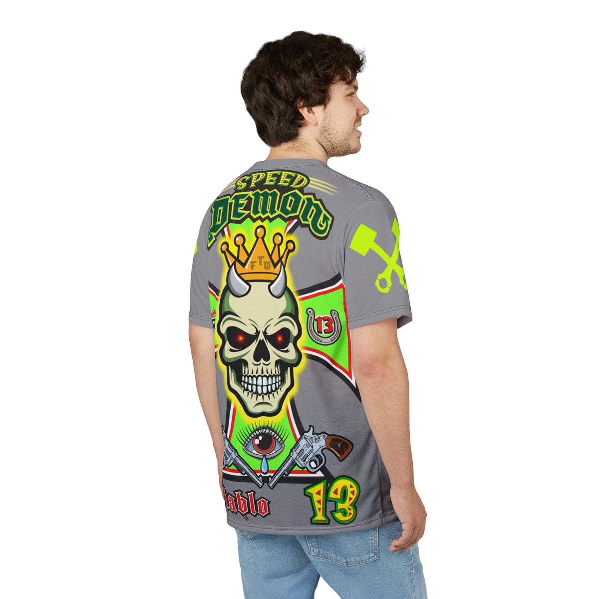 Speed Demon Hellfire HiViz Super Tee - THE Perfect Motorcycle Riding Tee - High Comfort & Perfect Fit Super Tee