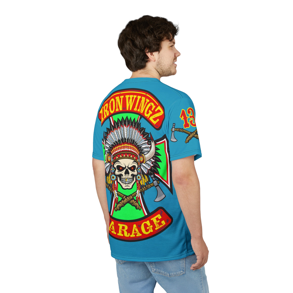 Iron Wingz Garage Warrior HiViZ Motorcycle Rider Super Tee