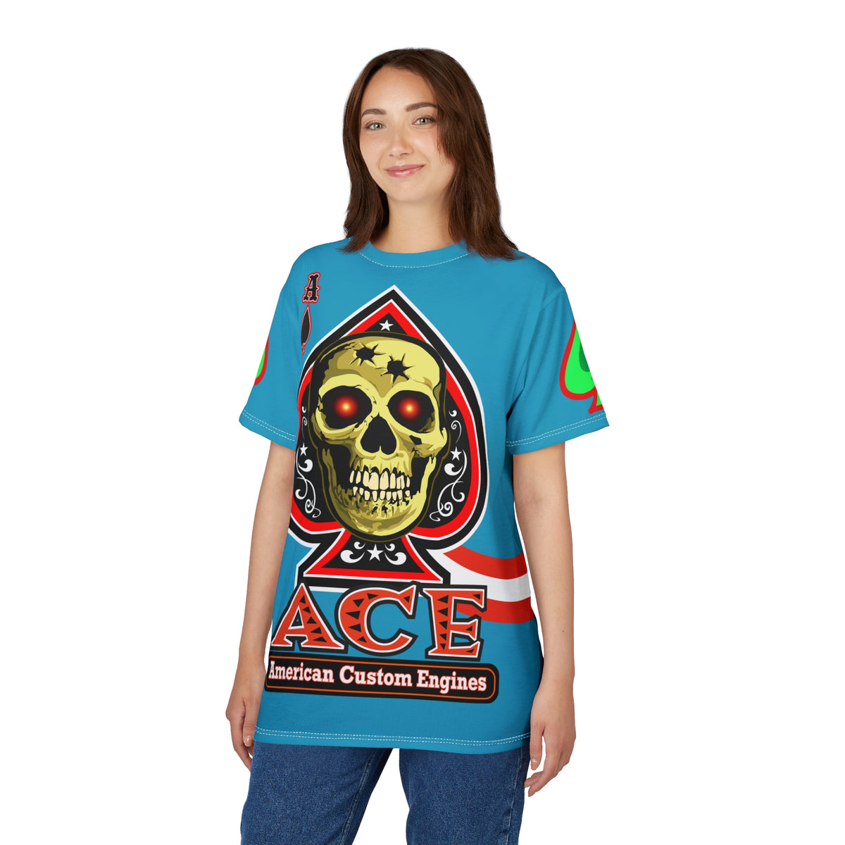American Custom Engines ACE - Special Lumina Green  Ace of Spades Death Card High visibility Graphics