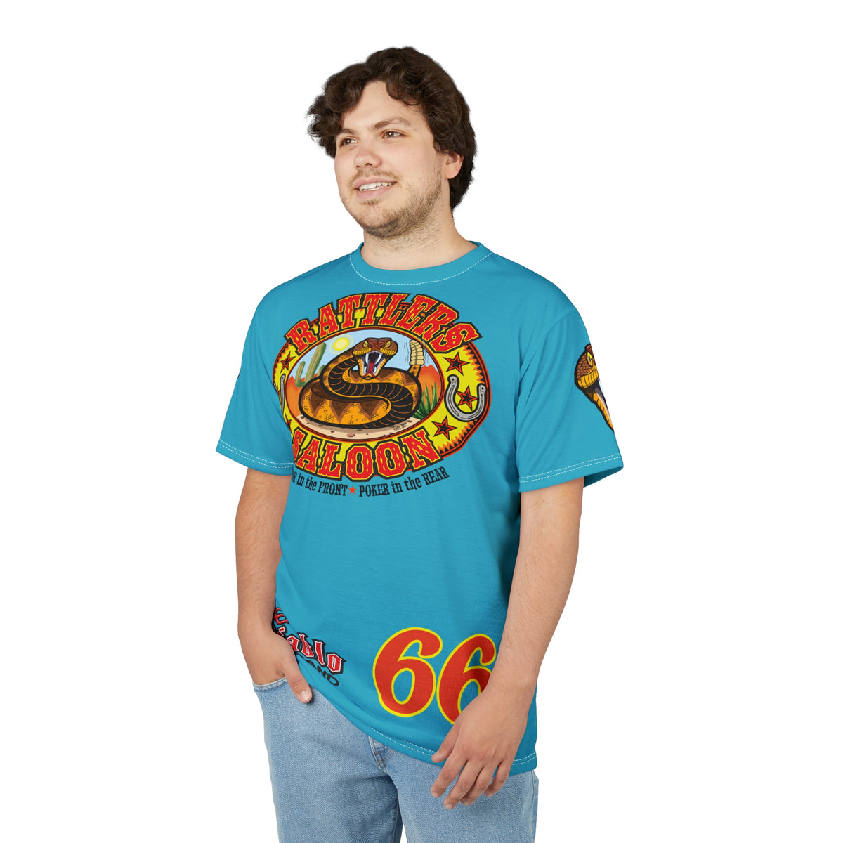 Rattlers Saloon  BADAZZ SUPER TEE — Vintage Biker 66 Graphic Shirt