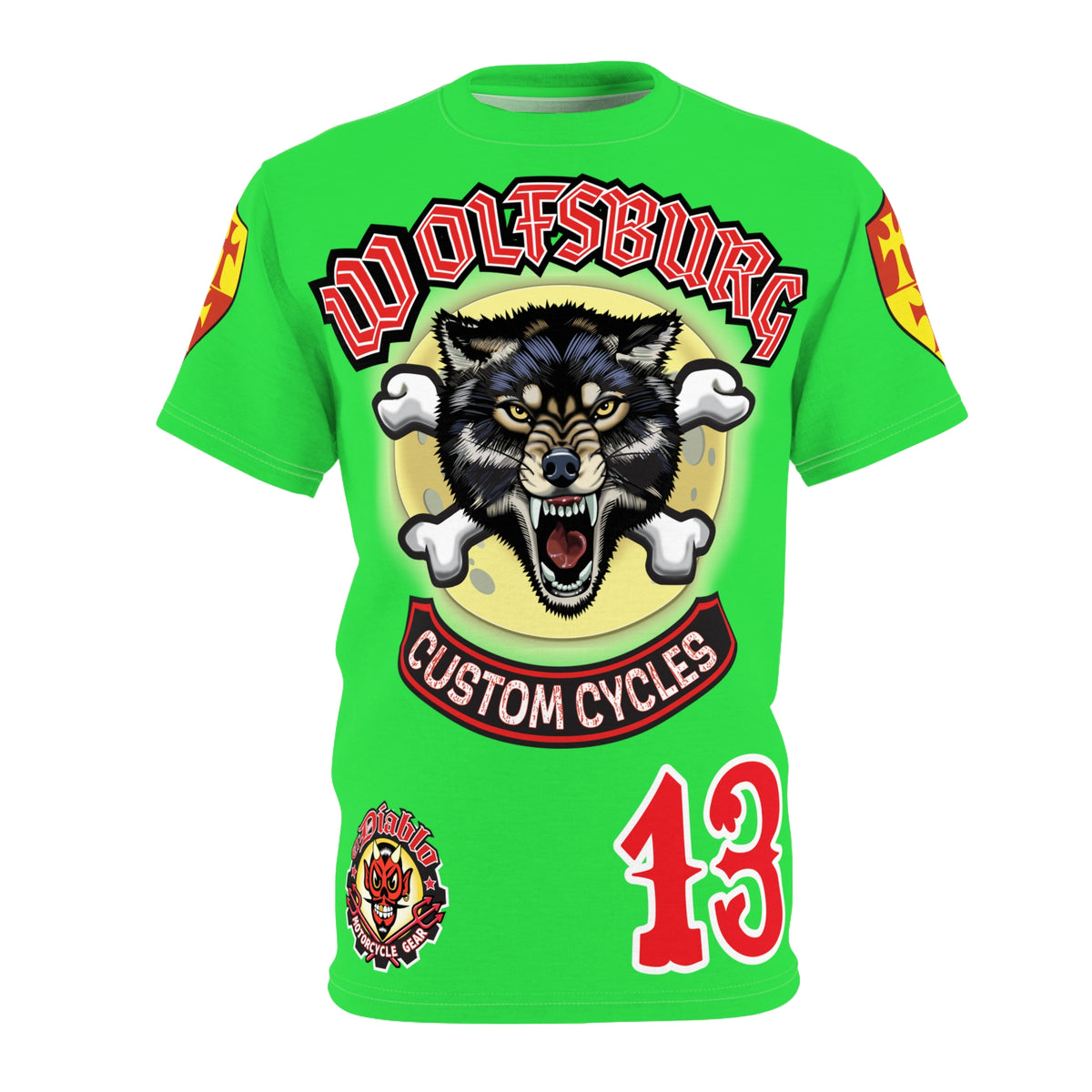 Very Special Wolfsburg Custom Cycles HiViz Graphic Super Tee for Bikers