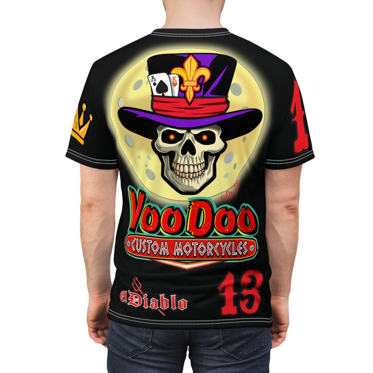 VooDoo Custom Motorcycles BLACK MAGIC - Retro Graphics Biker Tee