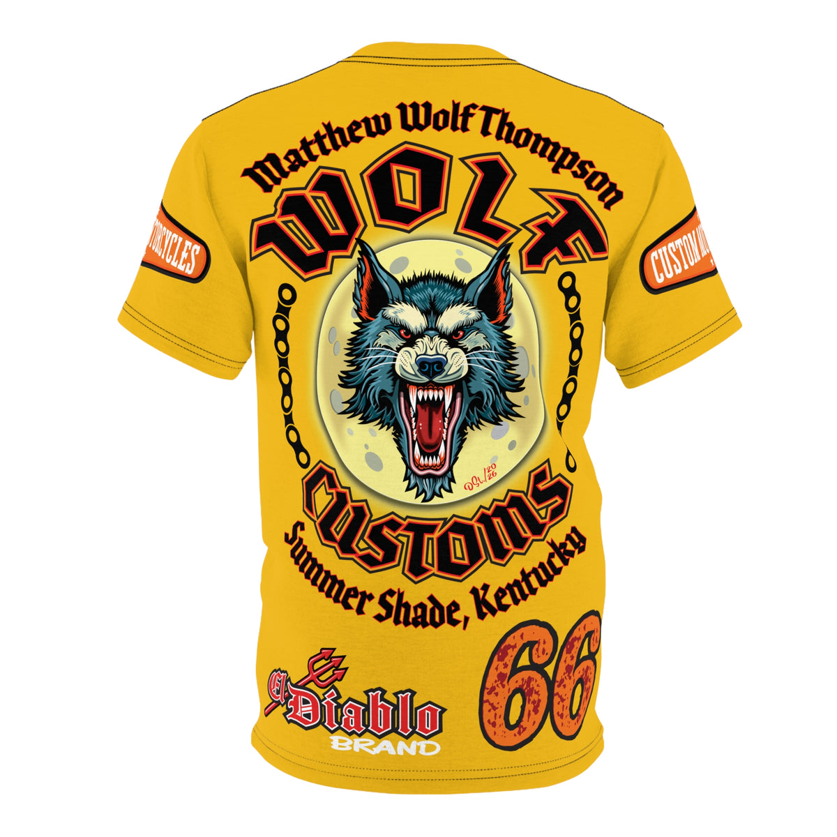 MWT Wolf Custom Motorcycles Super Tee — Viciously Cool High Performance Motorcycle Riding Shirt