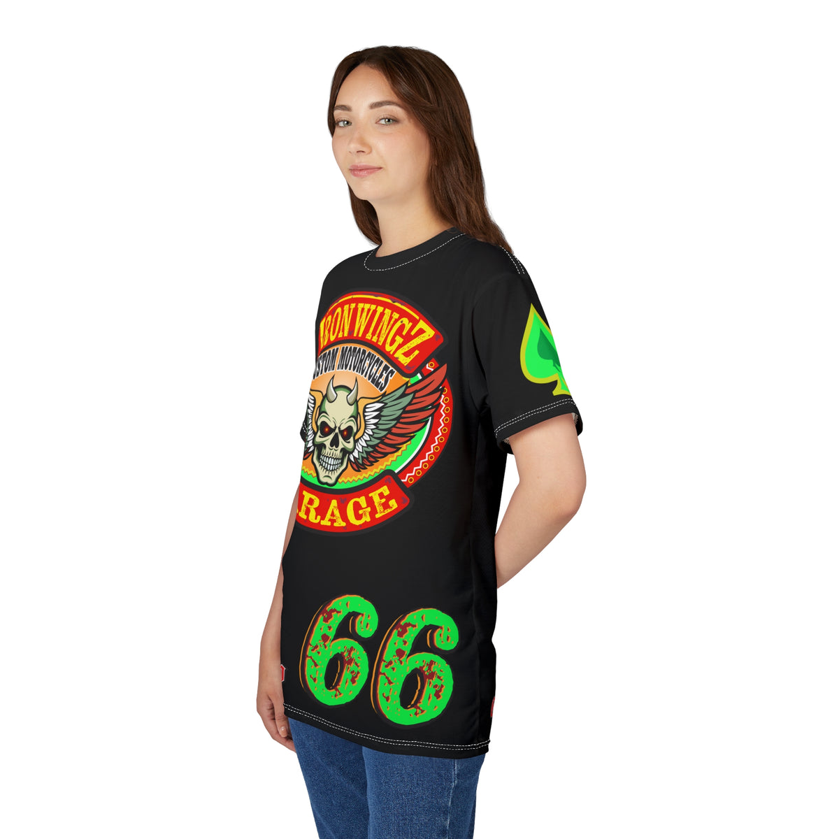 Iron Wingz Custom Motorcycle Unisex Super Tee - Bold Graphic Tee for Bikers