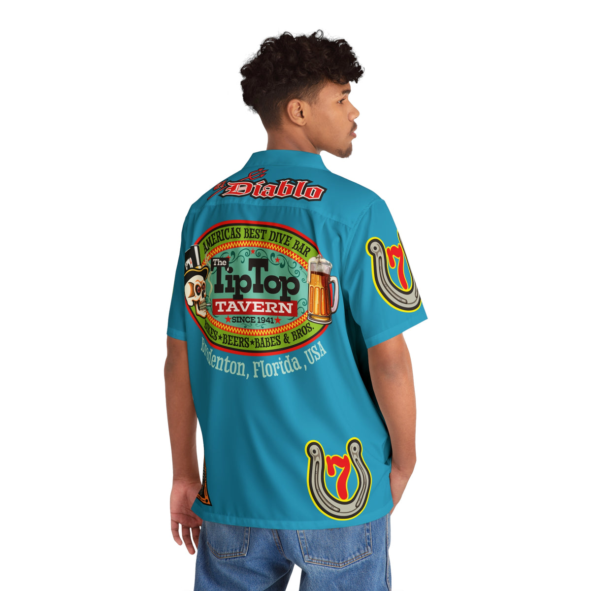Big Bopper Men's Hawaiian Shirt - Loose, Comfortable Button Up Shirt for Easy Breezy Riding - Sizes to 5XL