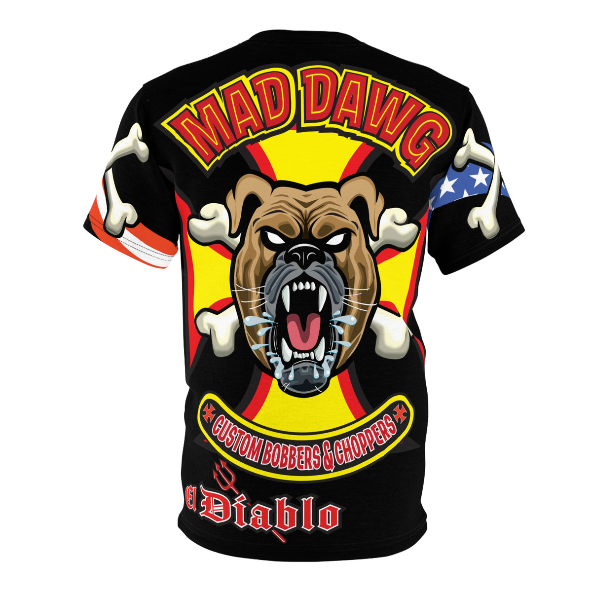 Mad Dawg Customs Americana, Edgy Motorcycle Apparel, HiViz Custom Riding TEE, Rebel Fashion, Biker Style
