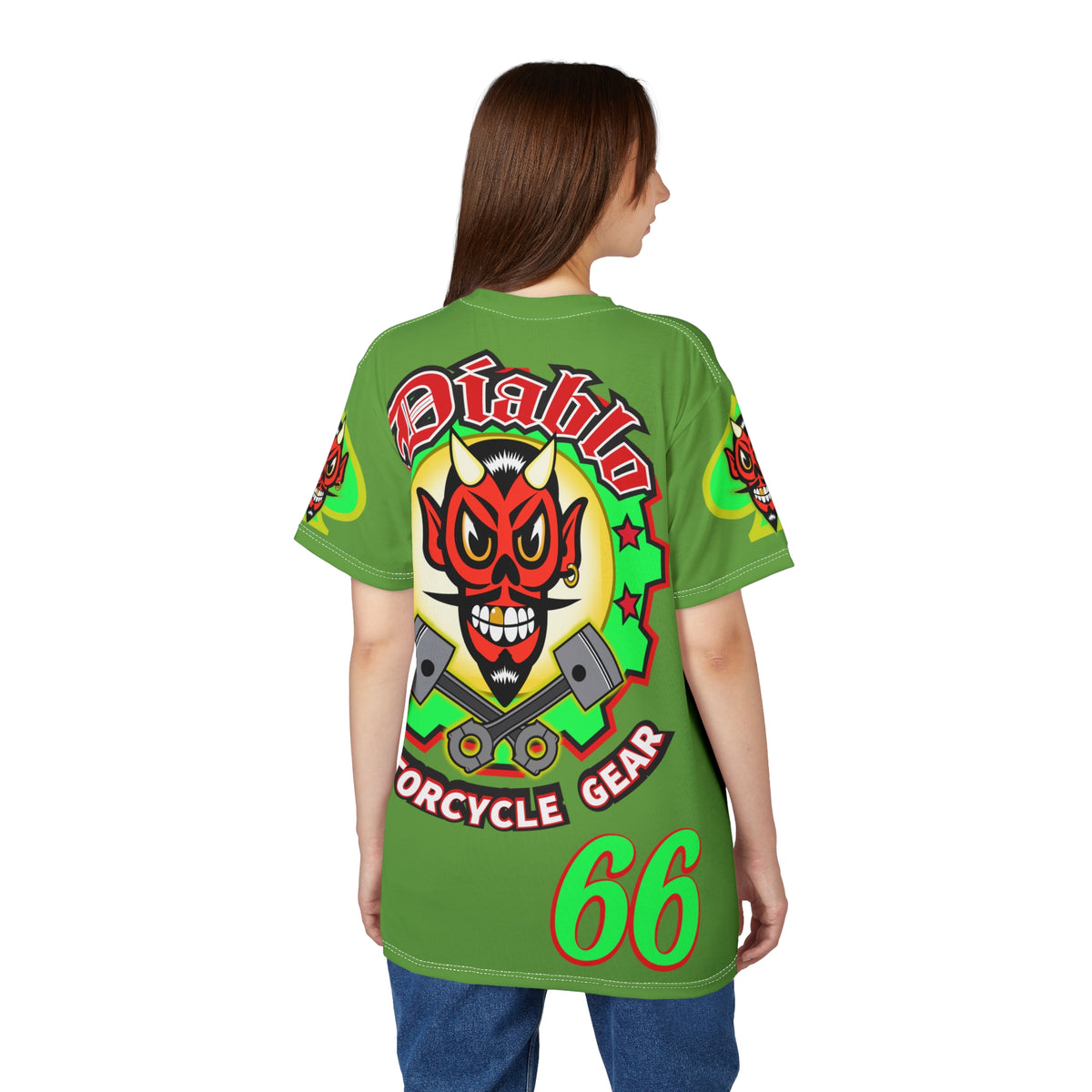 El Diablo Motorcycle Threads - HiViz Color - Edgy Super Tee for Biker Enthusiasts