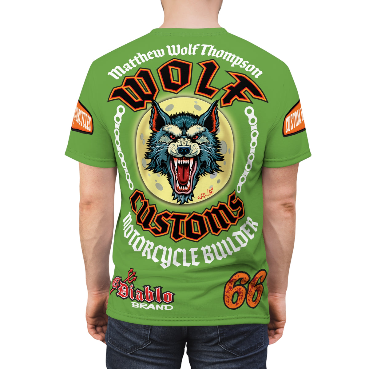 SRT MWT Wolf Custom Motorcycles Super Riding Tee - Viciously Cool High Performance Motorcycle Riding Shirt