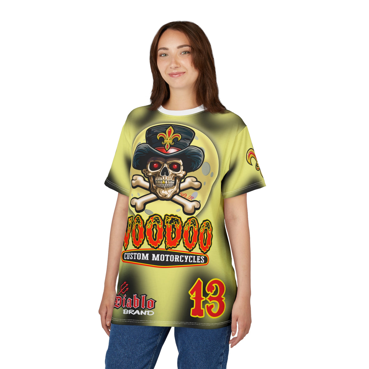 Voodoo Custom Motorcycles HIVIZ TYE DYE BLAST SUPER RIDING TEE - Look Cool, Ride Cool jn our Finest Biker Riding Tee