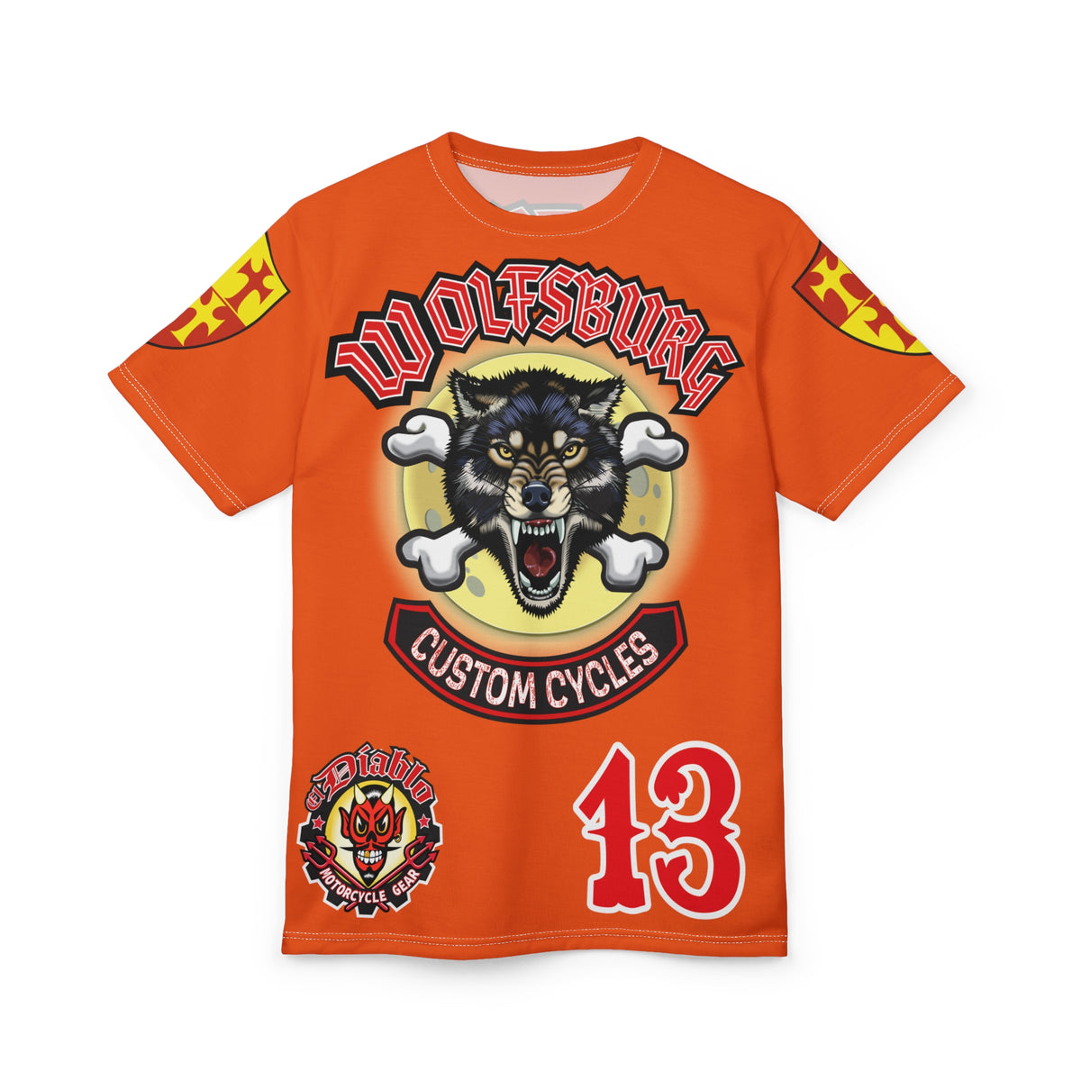 Wolfsburg Custom Cycles HiViz Graphic Super Tee for Bikers