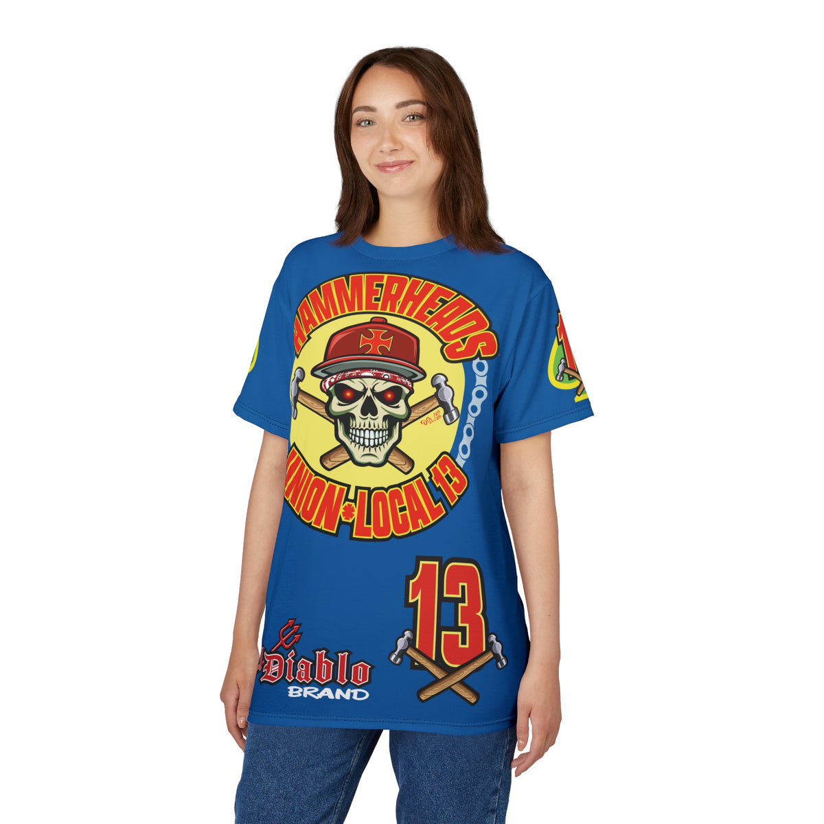 Hammerheads Union Local 13  -  Custom Motorcycle Riding Super Tee - Super Comfort and Fit