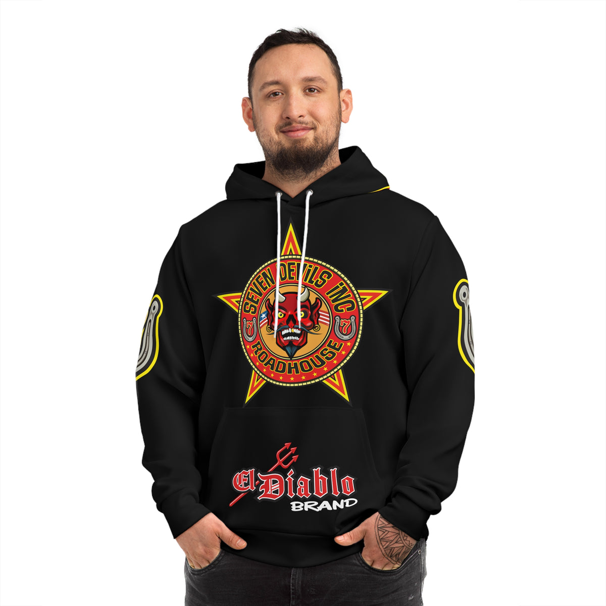 HoodZ Seven Devils Roadhouse Retro Devil Logo Pullover Hoodie