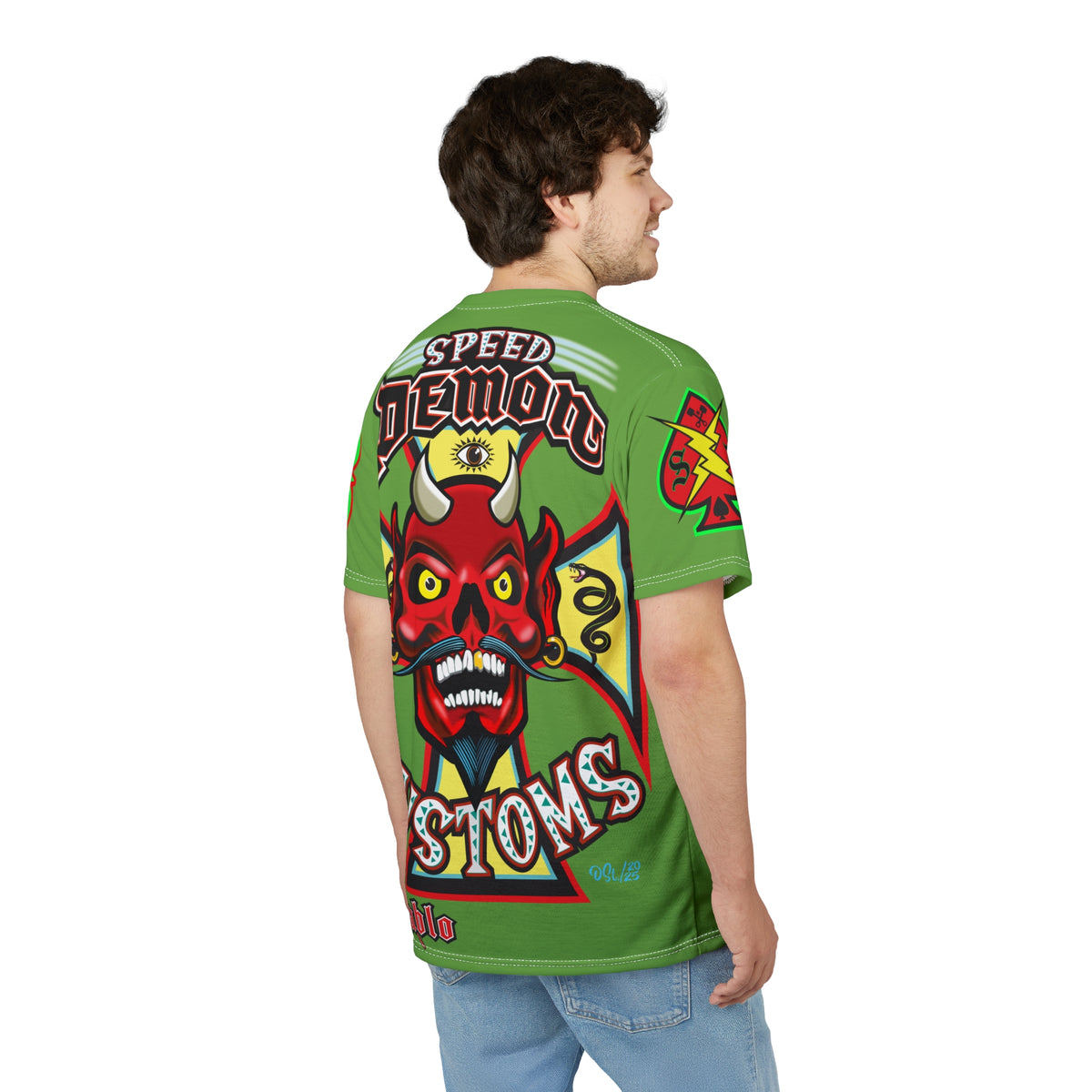 Speed Demon Custom HiViz Unisex Tee - Bold Graphic Harley Enthusiast Super T