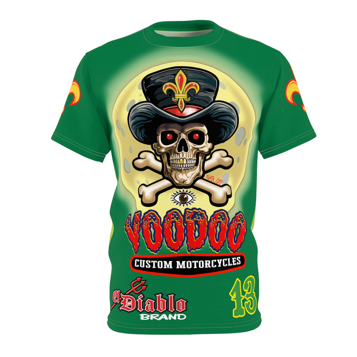 VooDoo Customs Skull & Fleur-de-Lis - High Colour Graphics Super Tee