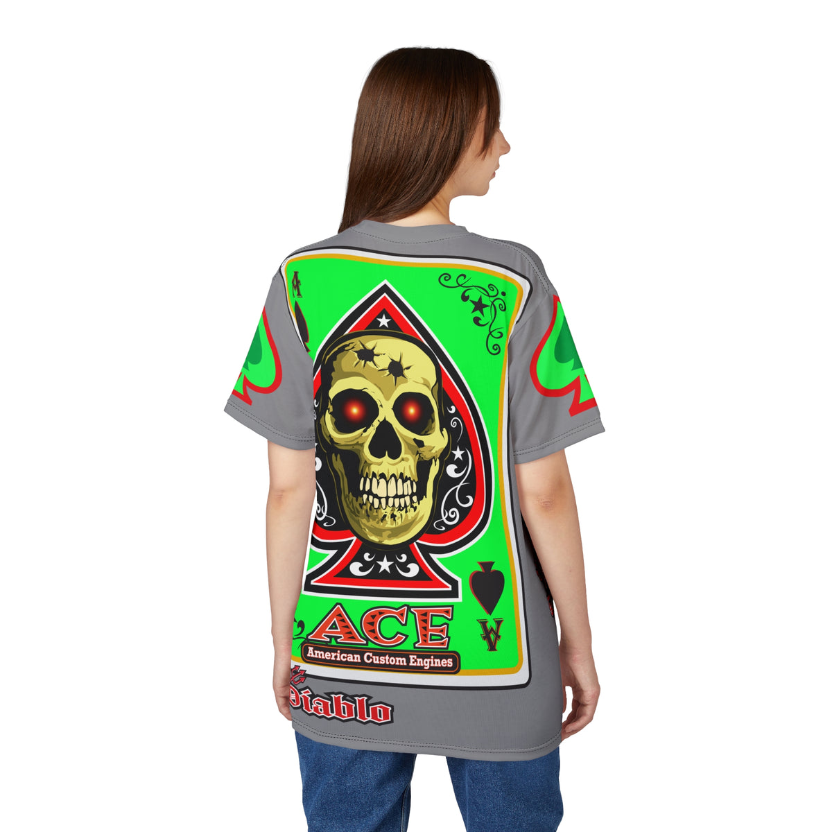 American Custom Engines ACE - Special Lumina Green  Ace of Spades Death Card High visibility Graphics