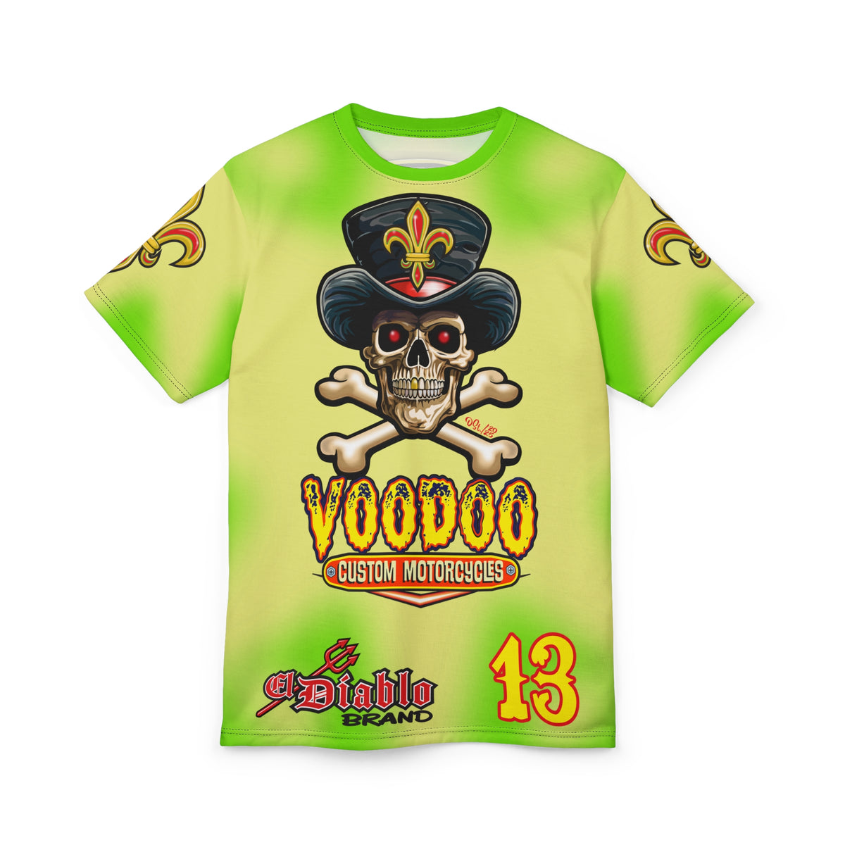 Voodoo Custom Motorcycles HIVIZ TYE DYE BLAST SUPER RIDING TEE - Look Cool, Ride Cool In our Finest Biker Riding Tee