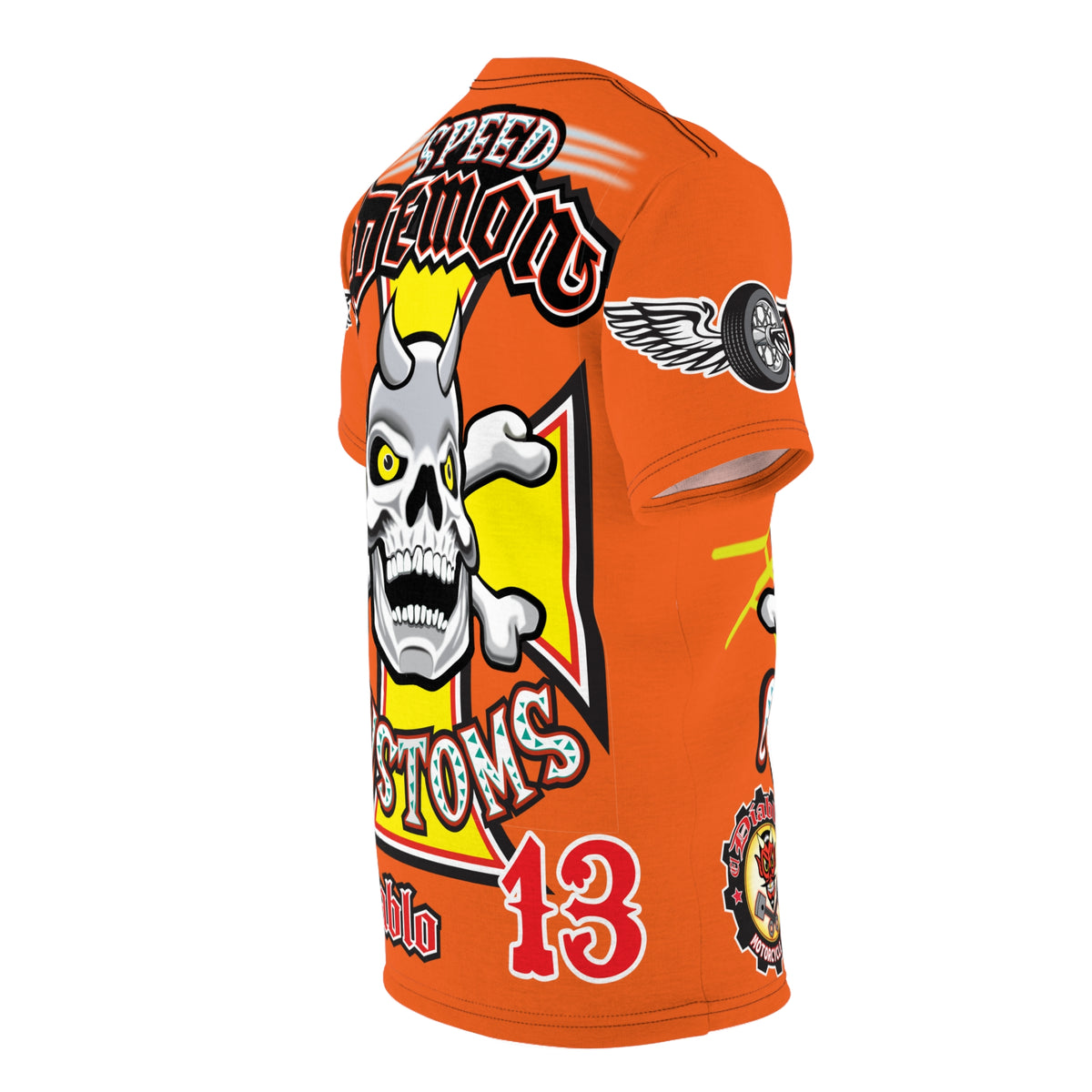 Speed Demon Customs Spectacular HiViz Super Tee - Devilishly Demented Bold Biker Design