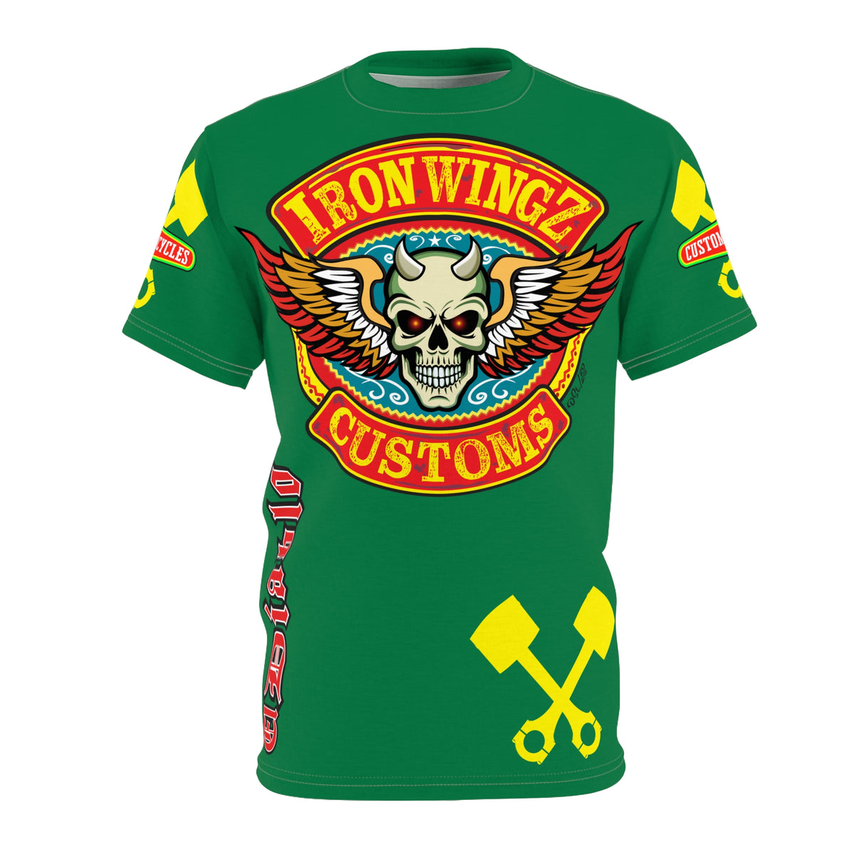 Iron Wingz Garage HiViz Super Tee, Rockabilly Style Shirt, Badass Fashion Top, Perfect Gift for Bikers