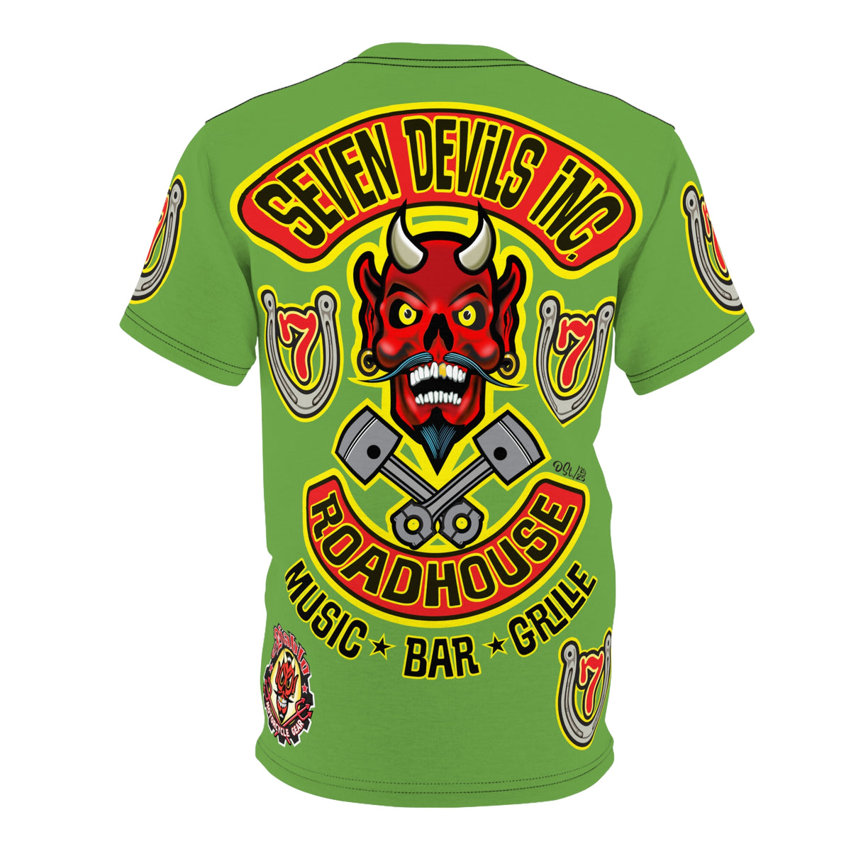Seven Devils Inc. Roadhouse HiViz Graphic Super Tee - Motorcycle Custom Riding Tee
