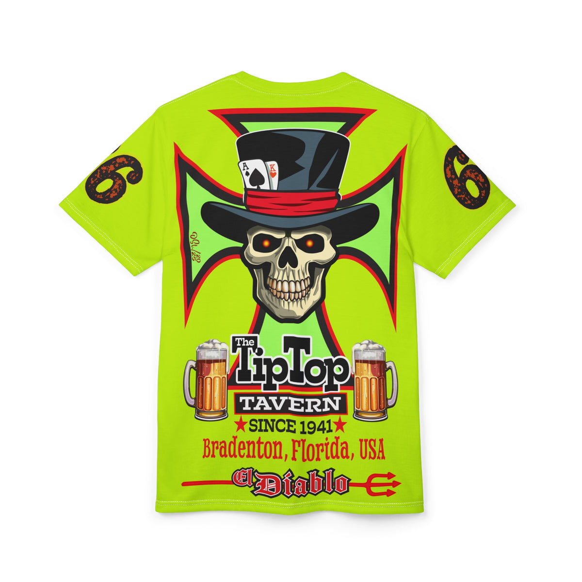 Very Special Tip Top Tavern Dive Bar HiViz Lumina Super Tee (*Limited Edition) - America's Best Dive Bar, Bikes Beers Babes & Bros. - Honouring Biker Bar Tee