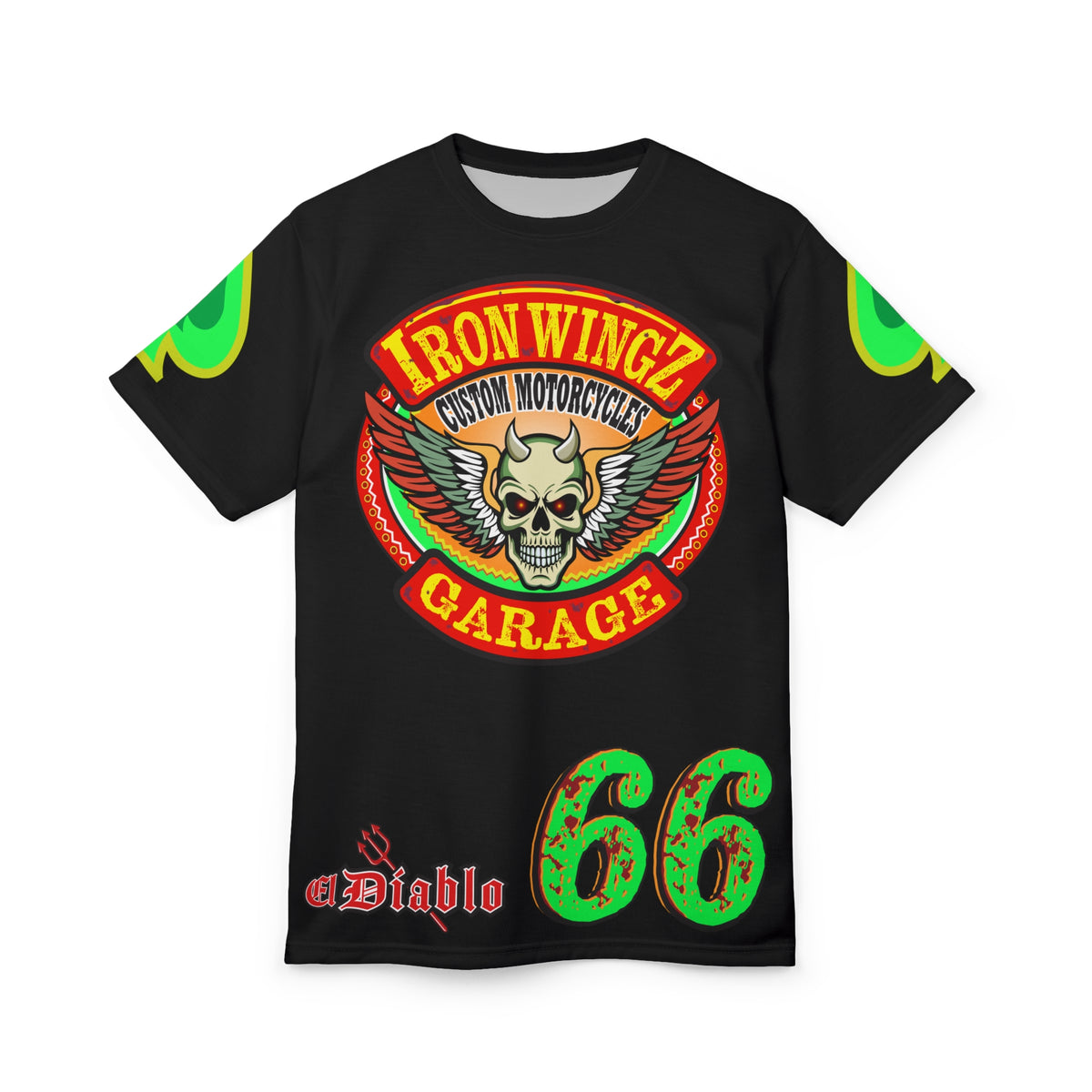 Iron Wingz Custom Motorcycle Unisex Super Tee - Bold Graphic Tee for Bikers