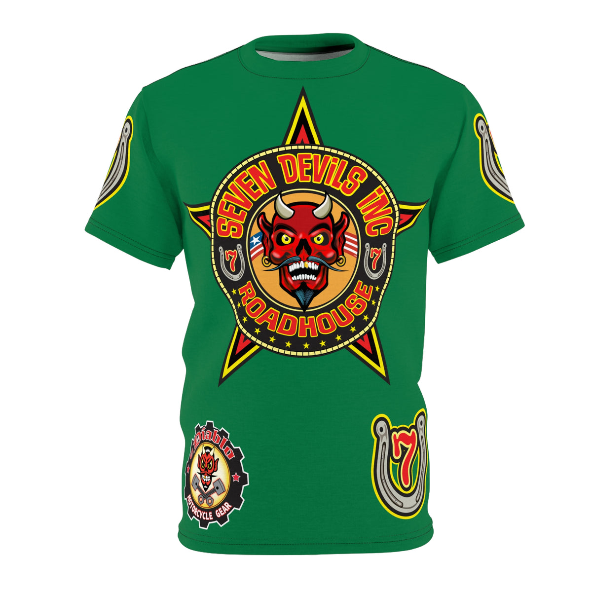 Seven Devils Inc. Roadhouse HiViz Design, Edgy Biker Shirt, Special Motorcycle Riding Gear, Seven Devils Inc.