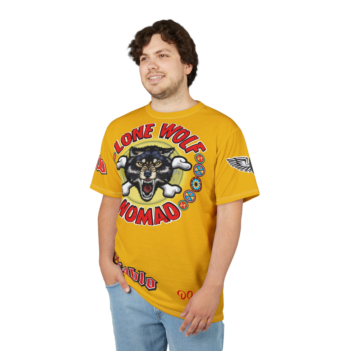 Lone Wolf Nomad HiViz Super Tee - For The Independent No Club Bikers For Life