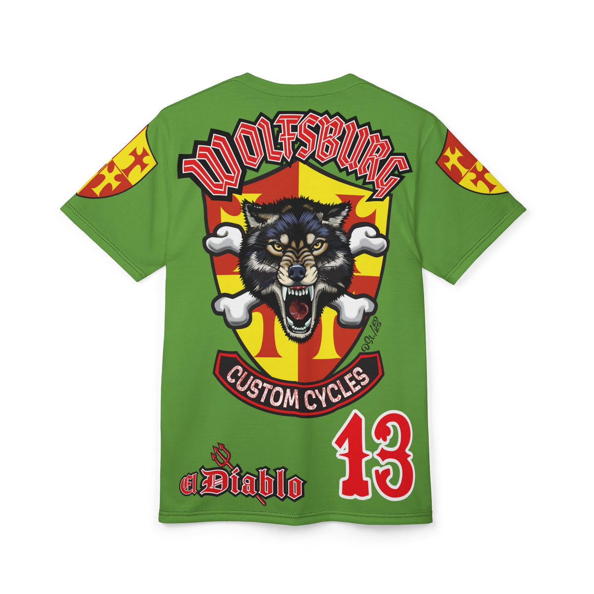 Wolfsburg Custom Cycles HiViz Graphic Super Tee for Bikers