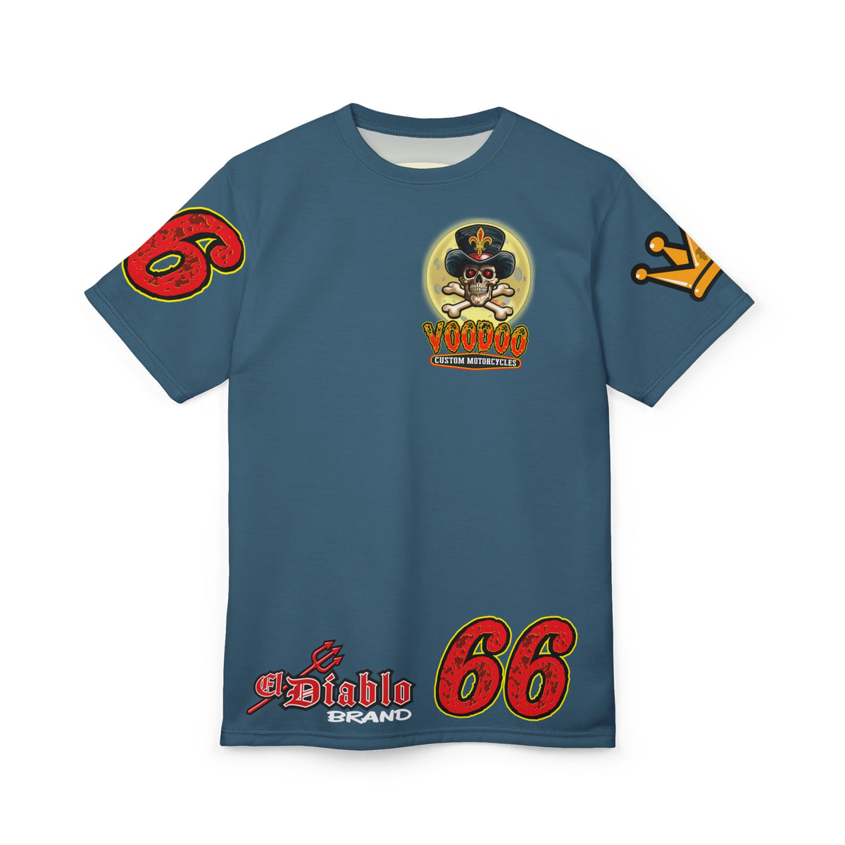 SRT VooDoo Custom Motorcycles Route 66 Unisex Super Tee - High Performance Riding Gear