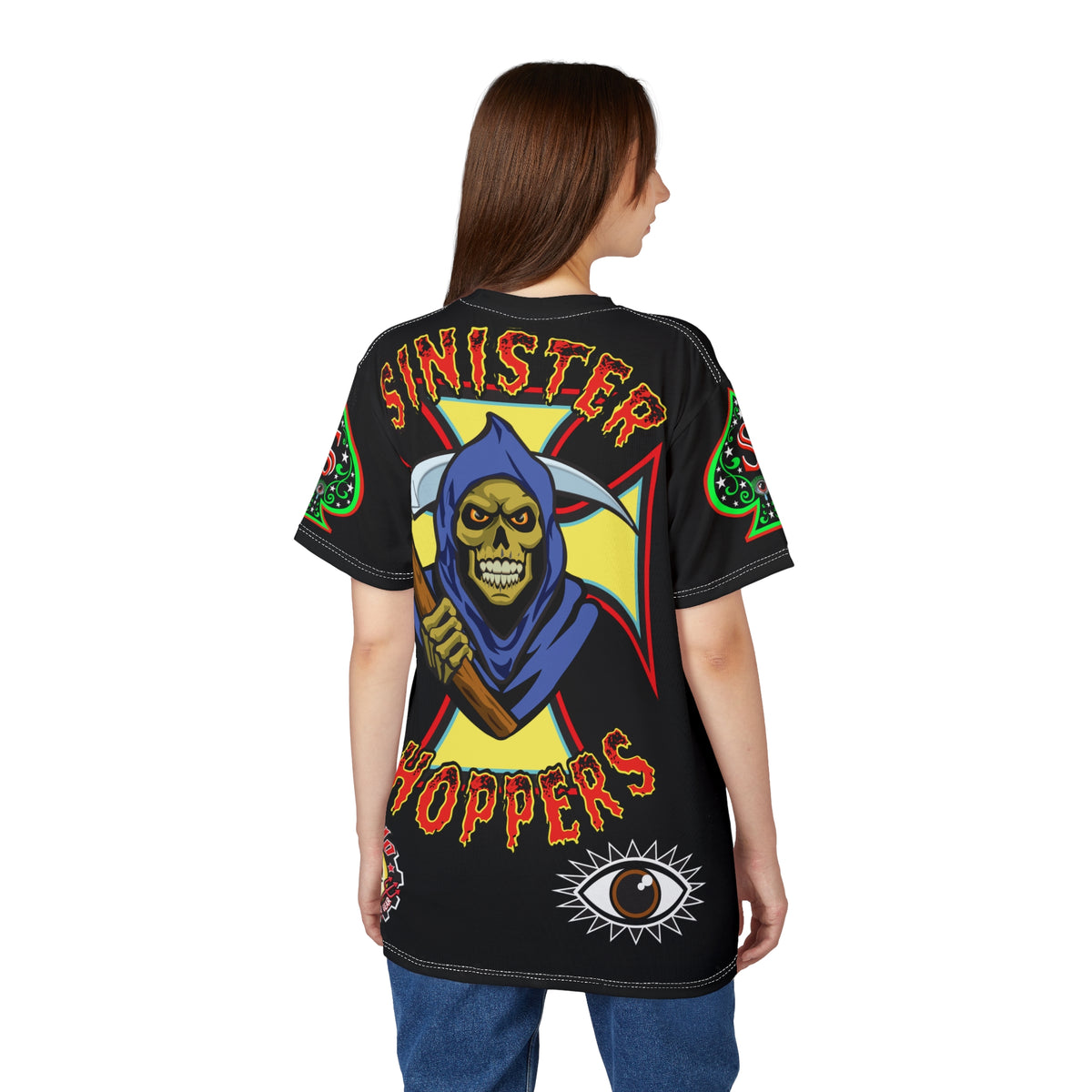 SRT Sinister Choppers Reaper Super Tee - Gothic Graphic T-Shirt for Motorcycle Riders