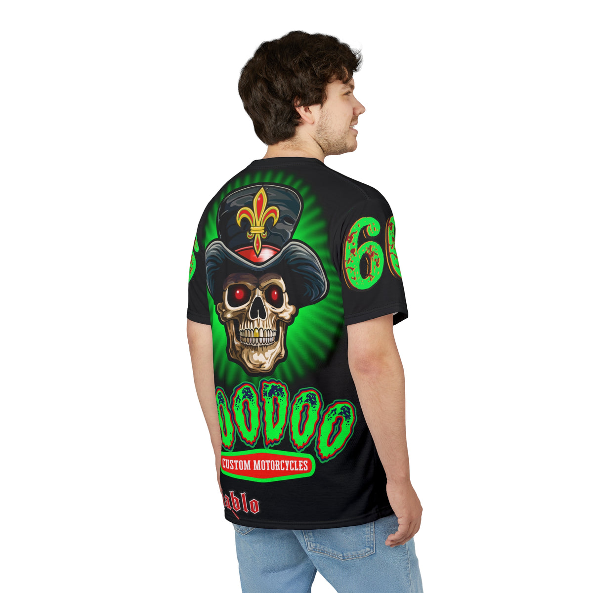 Voodoo Custom Motorcycles HiViZ Route 66 Super Tee, Specially Designed for visibility and riding comfort, Badazz Graphic T-Shirt,
