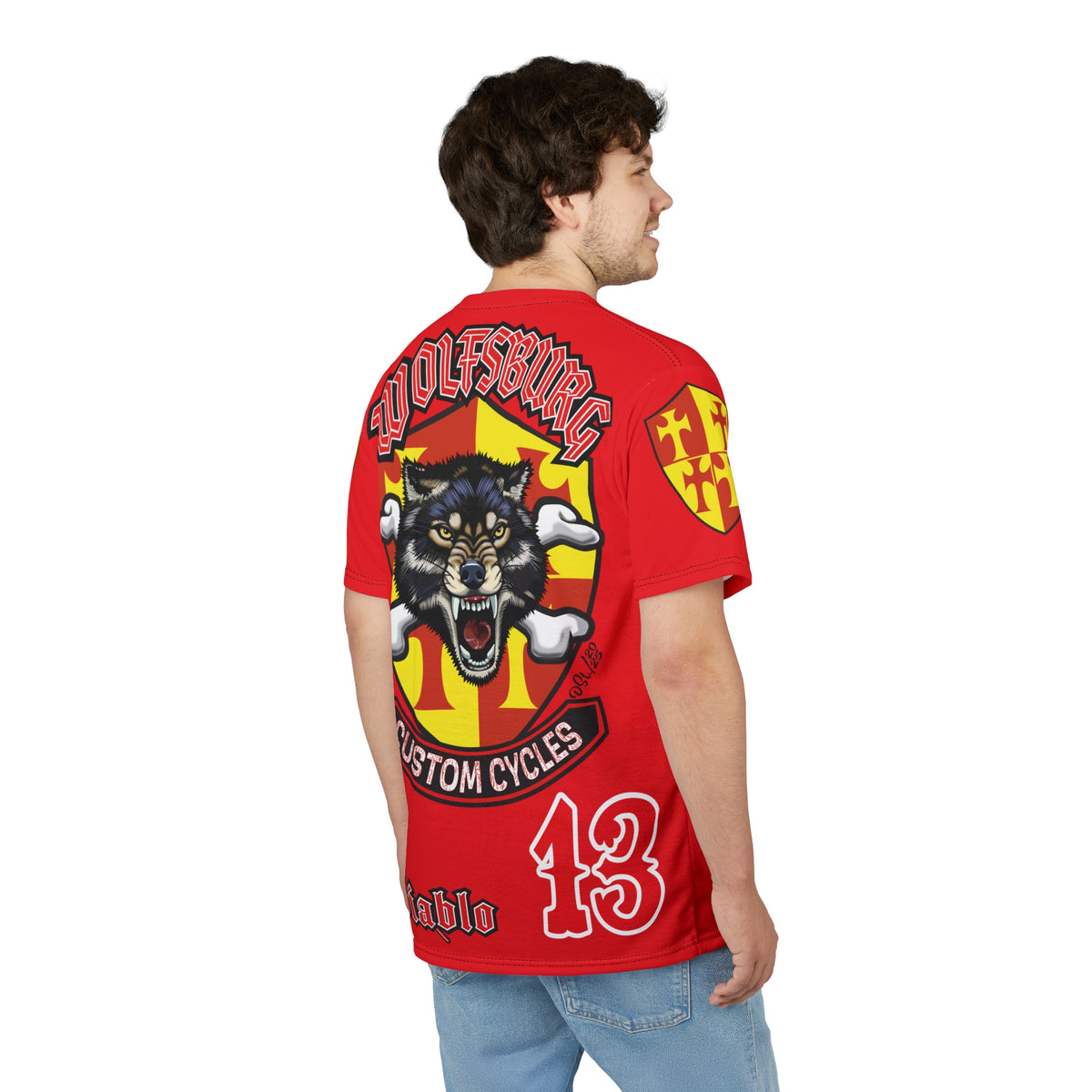 Wolfsburg Custom Cycles HiViz Graphic Super Tee for Bikers