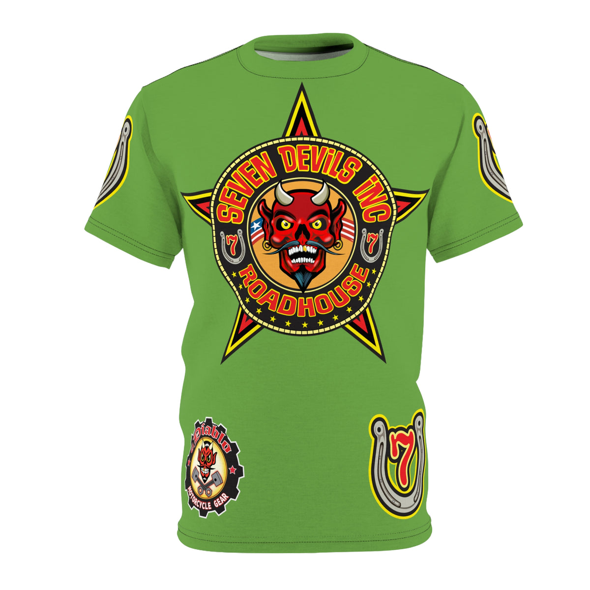 Seven Devils Inc. Roadhouse HiViz Design, Edgy Biker Shirt, Special Motorcycle Riding Gear, Seven Devils Inc.