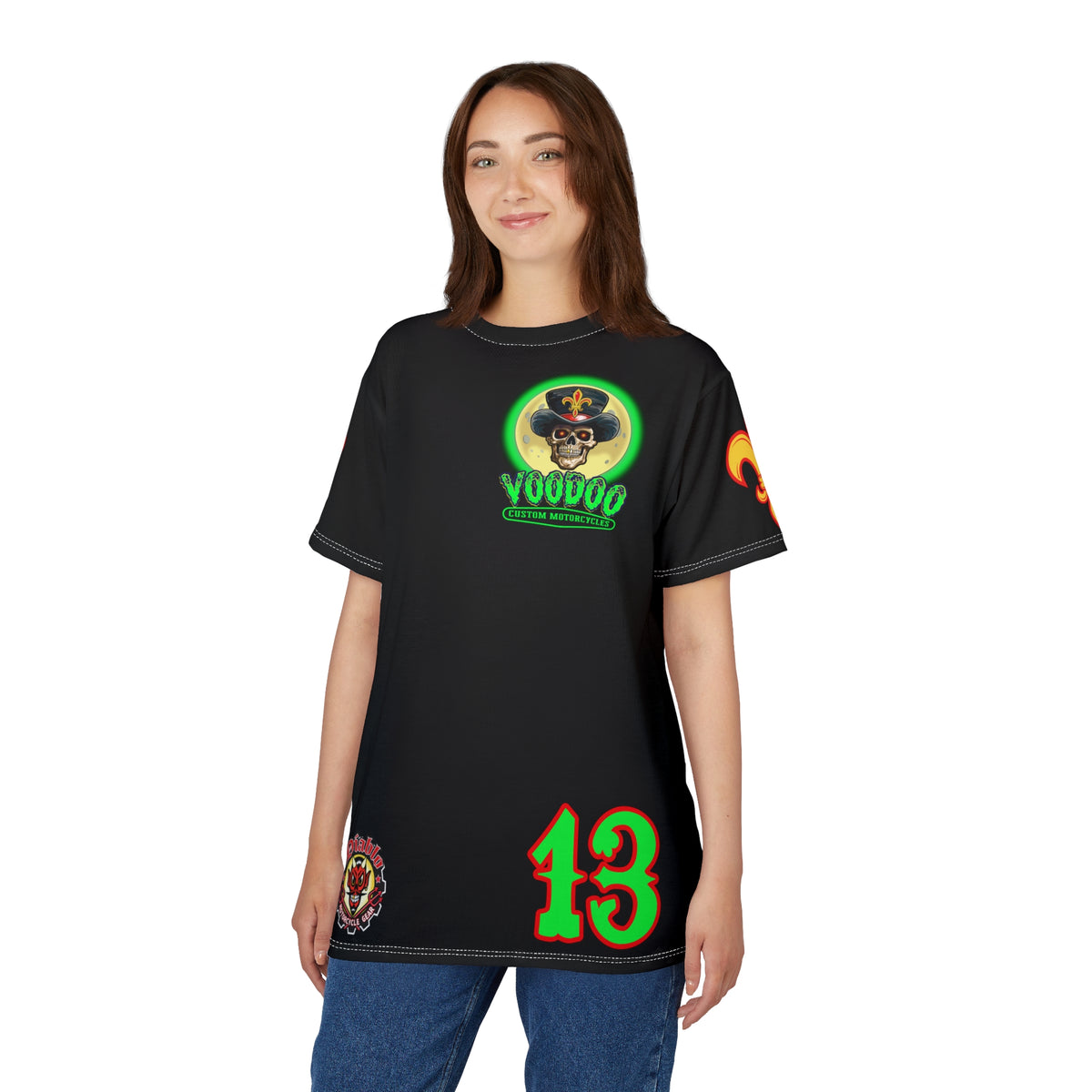 VooDoo Customs Skull & Fleur-de-Lis Unisex Graphic Tee