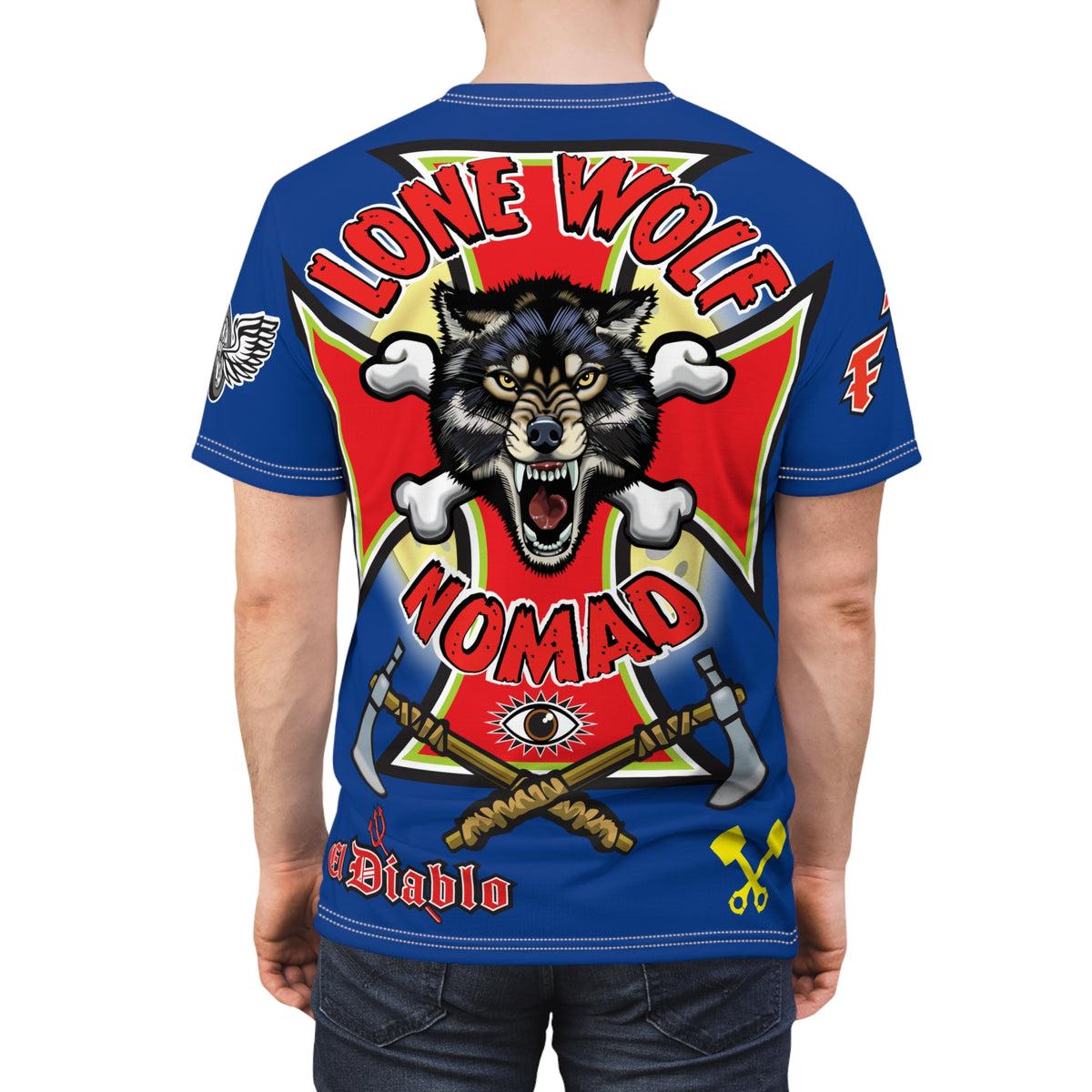 Lone Wolf Nomad HiViz Super Tee - For The Independent No Club Bikers For Life