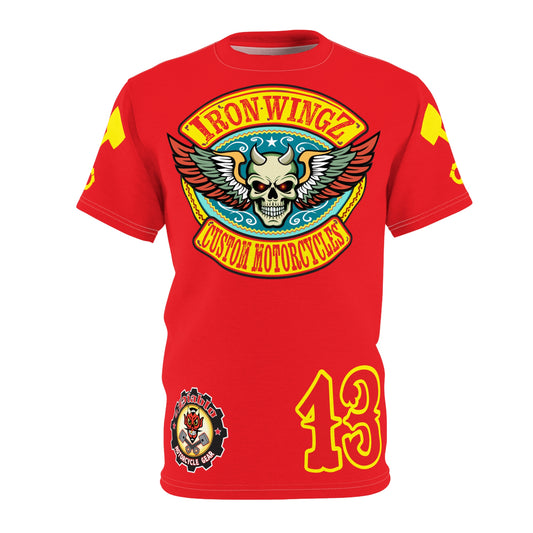 SRT Iron WingZ Custom Motorcycles Graphic Super Riding Tee, Edgy Streetwear, Customized Apparel, Gift for Bikers